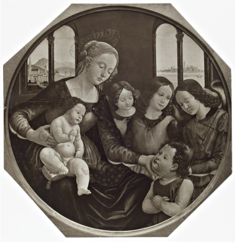 Anonimo — Mainardi Bastiano - sec. XV/ XVI - Madonna con Bambino, san Giovannino e tre angeli — insieme